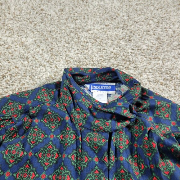 Vintage Pendleton Blouse Womens 8 Button Up Paisley High Neck Long Sleeve Top - Picture 3 of 7